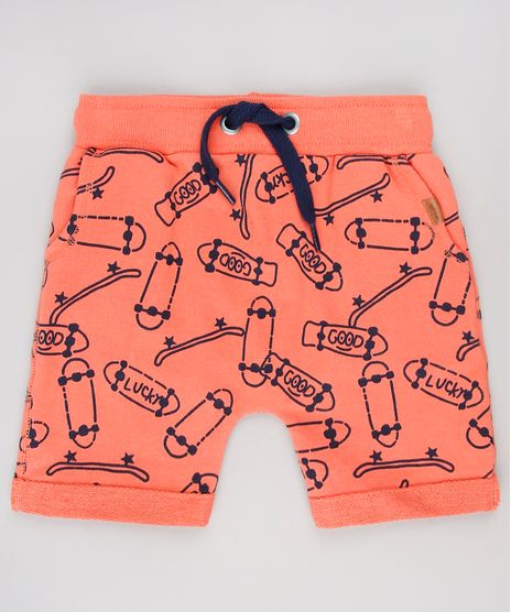 Bermuda-Infantil-Saruel-em-Moletom-Estampada-de-Skate-Coral-9618716-Coral_1
