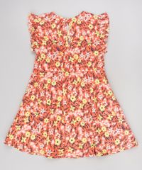 Vestido-Infantil-Estampado-Floral-Sem-Manga-Laranja-9515362-Laranja_2