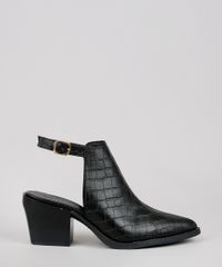 Bota-Open-Boot-Feminina-Oneself-Estampado-Croco-Bico-Fino-com-Fivela-Preto-9659423-Preto_1