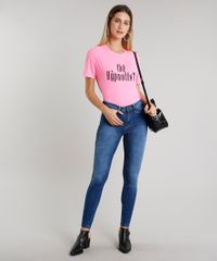 Blusa-Feminina-Ampla--The-Hypnotist--Manga-Curta-Decote-Redondo-Rosa-Neon-9654348-Rosa_Neon_3