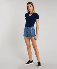 Blusa-Feminina-Choker-Basica-Manga-Curta-Decote-Redondo-Azul-Marinho-1-8625969-Azul_Marinho_1_3