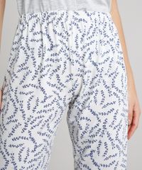 Pijama-Feminino-Estampado-Floral-com-Bolso-e-Botoes-Manga-Curta-Cinza-Mescla-Claro-9603411-Cinza_Mescla_Claro_4