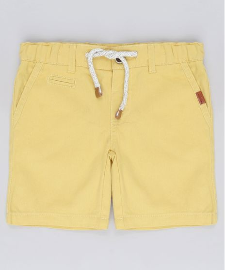 Bermuda-de-Sarja-Infantil-com-Bolso-e-Cordao-Amarela-9564069-Amarelo_1