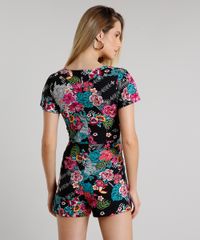 Macaquinho-Feminino-Estampado-Floral-com-No-e-Vazado-Manga-Curta-Preto-9534432-Preto_2