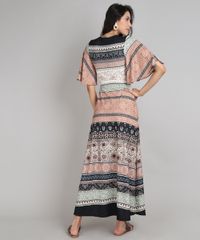 Vestido-Feminino-Longo-Estampado-de-Arabescos-com-No-e-Fendas-Manga-Curta-Caramelo-9627379-Caramelo_2