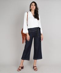 Calca-Jeans-Feminina-Pantacourt-com-Faixa-para-Amarrar-Azul-Escuro-9666392-Azul_Escuro_3