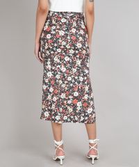 Saia-Feminina-Midi-Mullet-Estampada-Floral-com-Fenda-e-Recorte-Preta-9672907-Preto_2