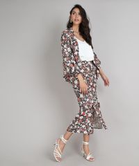 Saia-Feminina-Midi-Mullet-Estampada-Floral-com-Fenda-e-Recorte-Preta-9672907-Preto_3
