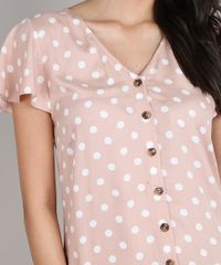 Vestido-Feminino-Curto-Estampado-de-Poa-com-Babado-e-Botoes-Manga-Curta-Rose-9646860-Rose_4