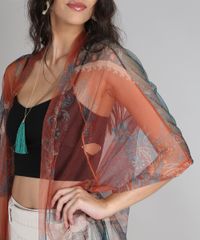 Capa-Feminina-Estampada-de-Arabescos-em-Tule-Manga-3-4-Cobre-9638543-Cobre_4
