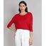 Blusa-Feminina-Basica-Ampla-com-Recortes-Manga-3-4-Decote-Redondo-Vermelha-9616973-Vermelho_1