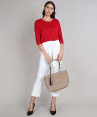 Blusa-Feminina-Basica-Ampla-com-Recortes-Manga-3-4-Decote-Redondo-Vermelha-9616973-Vermelho_3