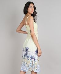 Vestido-Feminino-Midi-Estampado-Tropical-com-Fenda-e-Cordao-Alcas-Finas-Amarelo-9548732-Amarelo_2