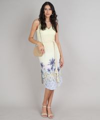 Vestido-Feminino-Midi-Estampado-Tropical-com-Fenda-e-Cordao-Alcas-Finas-Amarelo-9548732-Amarelo_3