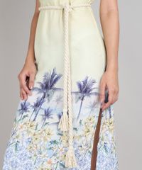 Vestido-Feminino-Midi-Estampado-Tropical-com-Fenda-e-Cordao-Alcas-Finas-Amarelo-9548732-Amarelo_4