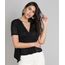 Blusa-Feminina-Transpassada-Devore-com-Arabescos-Manga-Curta-Decote-V-Preta-9636061-Preto_1