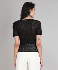 Blusa-Feminina-Transpassada-Devore-com-Arabescos-Manga-Curta-Decote-V-Preta-9636061-Preto_2