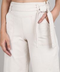 Calca-de-Sarja-Feminina-Pantacourt-com-Faixa-para-Amarrar-Bege-9666393-Bege_4