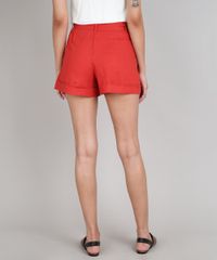Short-Feminino-Vintage-com-Linho-e-Cinto-Cobre-9542578-Cobre_2
