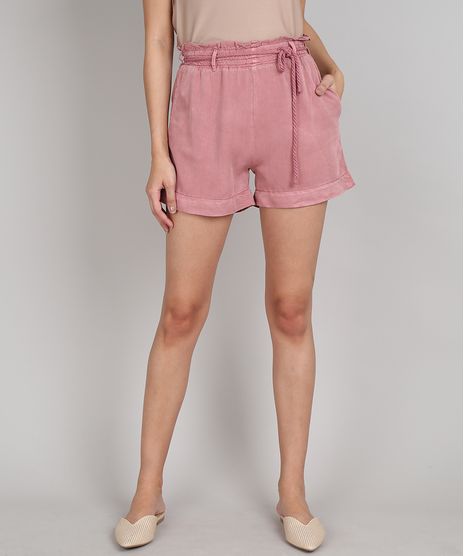 Short-Feminino-com-Bolso-e-Cordao-Rosa-Escuro-9664656-Rosa_Escuro_1