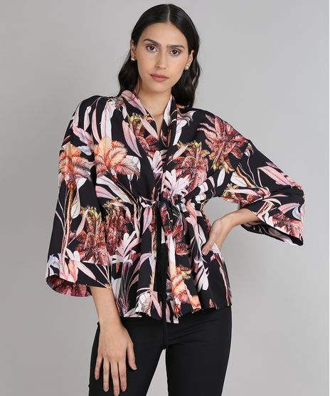 Kimono-Feminino-Amplo-Estampado-Floral-com-Amarracao-Preto-9559255-Preto_1