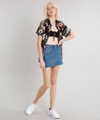 Saia-Jeans-Feminina-Curta-com-Ziper-de-Argola-Azul-Escuro-9546923-Azul_Escuro_3