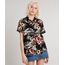 Camisa-Feminina-Estampada-Tropical-com-Fenda-Manga-Curta-Preta-9533121-Preto_1