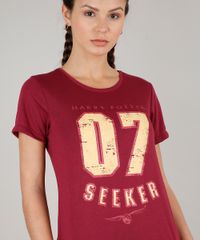 Blusa-Feminina-Harry-Potter-Manga-Curta-Decote-Redondo-Vinho-9596230-Vinho_4