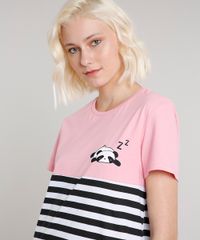 Camisola-Feminina-Panda-Listrada-Manga-Curta-Rosa-9638668-Rosa_3