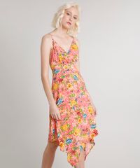 Vestido-Feminino-Midi-Assimetrico-Estampado-Floral-Coral-9557773-Coral_1