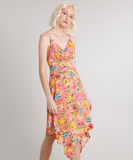 Vestido-Feminino-Midi-Assimetrico-Estampado-Floral-Coral-9557773-Coral_1