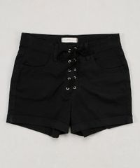 Short-de-Sarja-Infantil-com-Lace-Up-e-Bolsos-Preto-9638823-Preto_1