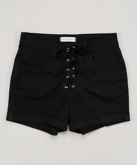 Short-de-Sarja-Infantil-com-Lace-Up-e-Bolsos-Preto-9638823-Preto_1 Short-de-Sarja-Infantil-com-Lace-Up-e-Bolsos-Preto-9638823-Preto_1