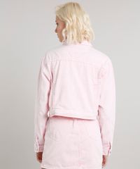 Jaqueta-de-Sarja-Feminina-Cropped-com-Bolsos-Rosa-Claro-9662957-Rosa_Claro_2