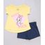 Conjunto-Infantil-Margarida-de-Blusa-Manga-Curta-Amarela---Short-em-Moletom-Azul-Marinho-9540157-Azul_Marinho_1