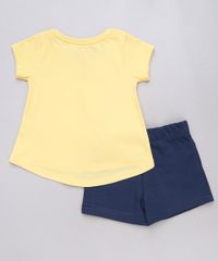 Conjunto-Infantil-Margarida-de-Blusa-Manga-Curta-Amarela---Short-em-Moletom-Azul-Marinho-9540157-Azul_Marinho_2