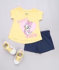 Conjunto-Infantil-Margarida-de-Blusa-Manga-Curta-Amarela---Short-em-Moletom-Azul-Marinho-9540157-Azul_Marinho_3