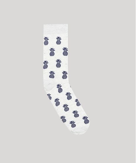 Meia-Masculina-Cano-Alto-Divertida-Estampada-de-Abacaxi-Cinza-Mescla-Claro-9636651-Cinza_Mescla_Claro_1