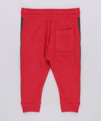 Calca-Infantil-em-Moletom-com-Listras-Laterais-e-Bolso-Vermelha-9618699-Vermelho_2