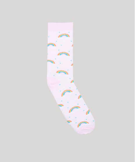 Meia-Masculina-Cano-Alto-Divertida-Estampada-Arco-Iris-Rosa-Claro-9468293-Rosa_Claro_1