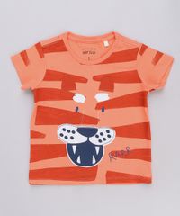 Camiseta-Infantil-com-Estampa-Interativa-de-Tigre-Manga-Curta-Laranja-9667897-Laranja_1