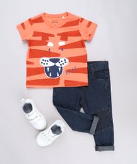 Camiseta-Infantil-com-Estampa-Interativa-de-Tigre-Manga-Curta-Laranja-9667897-Laranja_3