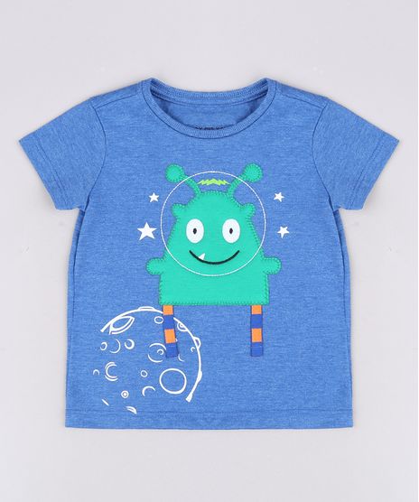 Camiseta-Infantil-com-Estampa-Interativa-de-Monstro-Astronauta-Manga-Curta-Azul-9629778-Azul_1