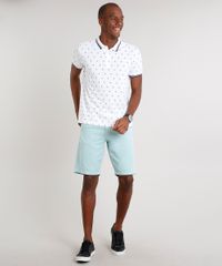 Polo-Masculina-Comfort-Fit-em-Piquet-Estampada-de-Ancora-Manga-Curta-Branca-9323156-Branco_3