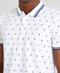 Polo-Masculina-Comfort-Fit-em-Piquet-Estampada-de-Ancora-Manga-Curta-Branca-9323156-Branco_4