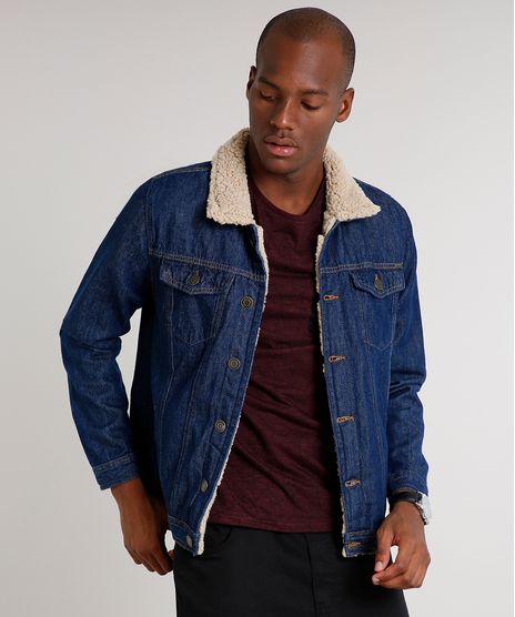 Jaqueta-Jeans-Masculina-Trucker-com-Pelo-Azul-Escuro-9534143-Azul_Escuro_1
