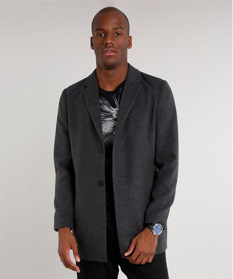 Casaco-Masculino-com-Bolsos-e-Botoes-Cinza-Mescla-Escuro-9505668-Cinza_Mescla_Escuro_1