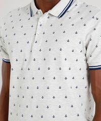 Polo-Masculina-Comfort-Fit-em-Piquet-Estampada-de-Ancora-Manga-Curta-Cinza-Mescla-Claro-9323156-Cinza_Mescla_Claro_4