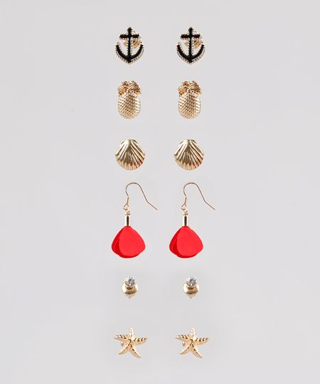 Kit-de-6-Brincos-Femininos-Dourado-9261702-Dourado_1