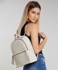 Mochila-Feminina-Grande-Texturizada-com-Bolsos-Bege-9505300-Bege_2
